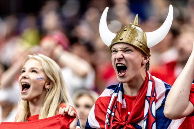 Ivory Coast vs. Norway DALLAS, TX - 30.06.2026: IVORY COAST VS. NORWAY - Norwegian fans during the match between Ivory Coast and Norway, valid for the round of 16 of the 2026 FIFA World Cup, WM, Weltmeisterschaft, Fussball held at AT&amp;T Stadium, in Arlington, Texas, United States, this Tuesday (30). (Photo: Danilo Fernandes Fotoarena) x2975832x  DaniloxFernandes