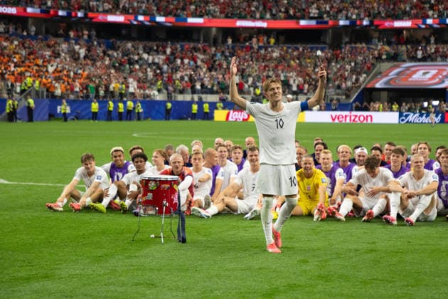 June 30, 2026, Arlington, Texas, USA: The Norway national team, Nationalteam performs the row during the 2026 FIFA World Cup, WM, Weltmeisterschaft, Fussball round of 32 match between Cote d ivoire and Norway at Dallas Stadium in Arlington, Texas. Norway defeated Cote d ivoire, 2-1. Arlington USA - ZUMAh193 20260630_zsp_h193_223 Copyright: xDanielxMcGregor-Huyerx