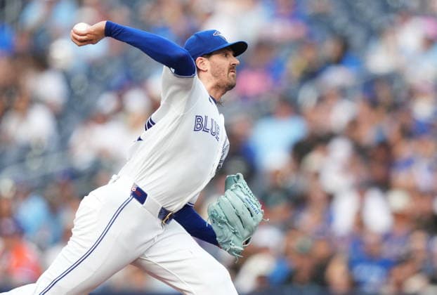 June 30, 2026, Toronto, On, CANADA: Toronto Blue Jays pitcher Kevin Gausman (34) works against the New York Mets during first inning MLB, Baseball Herren, USA baseball action in Toronto on Tuesday, June 30, 2026. Canada News - June 30, 2026  - ZUMAc35_ 20260630_zaf_c35_060 Copyright: xNathanxDenettex