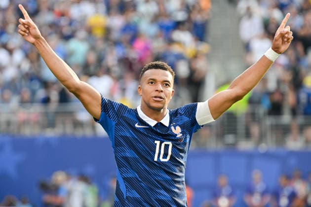 Kylian Mbappe of France celebrates after scoring the team s second goal during the FIFA Men’s World Cup 2026 round of 32 football match between France and Sweden at New York New Jersey Stadium, in East Rutherford on June 30th 2026 (Photo by Andre Ricardo SPP)  Copyright: xAndrexRicardo SPPx Sportspressphoto_SPR181487