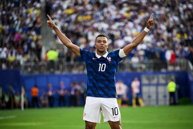 France v Sweden - FIFA World Cup, WM, Weltmeisterschaft, Fussball 2026 Kylian Mbappe of France celebrates after scoring a goal during the FIFA World Cup 2026 round of 32 football match between France and Sweden. East Rutherford United States Copyright: xNicolòxCampox