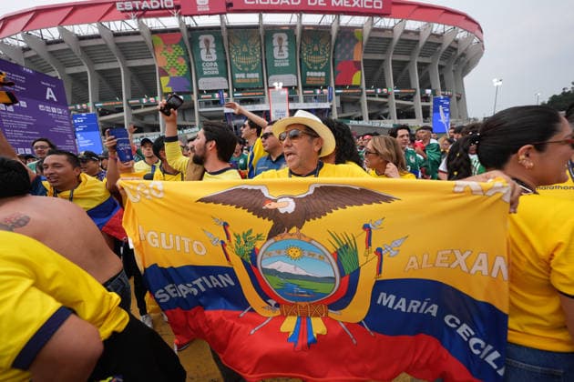 Mexico v Ecuador Round of 32 - FIFA World Cup, WM, Weltmeisterschaft, Fussball 2026 Supporters of Ecuador national team, Nationalteam attend the FIFA Word Cup 2026 round of 32 match between Mexico and Ecuador at Mexico City Stadium. on June 30, 2026 in Mexico City, Mexico. (Photo by Ian Robles Eyepix Group) Copyright: xIanxRobles xEyepixxGroupx EL_30062026_189638JPEG