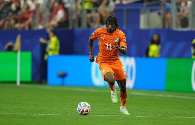 Yan Diomande (Ivory Coast) controls the ball during Ivory Coast and Norway, Round of 32 FIFA World Cup, WM, Weltmeisterschaft, Fussball 2026, Dallas Stadium, Arlington, United States on June 30, 2026. Thor Wegner DeFodi Images. (Photo by DeFodi Images) - *** Yan Diomande of Ivory Coast controls the ball during the match between Ivory Coast and Norway in the Round of 32 of the 2026 FIFA World Cup at Dallas Stadium in Arlington, United States, on June 30, 2026. Photo by DeFodi Images, taken by Thor Wegner.