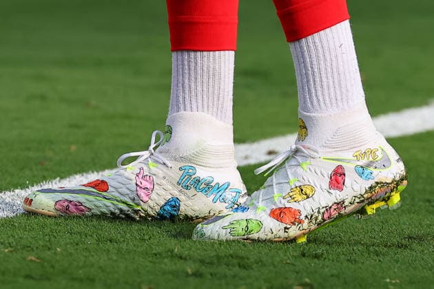 EAST RUTHERFORD, NJ - JUNE 30: A general view of the Njke cleats of Michael Olise 11 of France during the second half of the FIFA World Cup, WM, Weltmeisterschaft, Fussball 2026 Round of 32 game against Sweden on June 30, 2026 at New York New Jersey Stadium in East Rutherford, New Jersey. (Photo by Rich Graessle Icon Sportswire) SOCCER: JUN 30 FIFA World Cup 26 Round of 32 - France v Sweden EDITORIAL USE ONLY Icon26063028199
