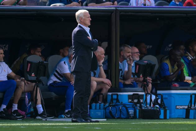 Fußball, WM 2026, 20260630, Frankreich - Schweden. Im Bild Trainer Frankreich Didier DESCHAMPS. East Rutherford New-York-New-Jersey-Stadion New Jersey Vereinigte Staaten von Amerika *** Soccer, 2026 World Cup, 20260630, France vs. Sweden. Pictured: France coach Didier DESCHAMPS in East Rutherford, New York, New Jersey, at the New Jersey Stadium, United States of America Copyright: Passion2Press MarkusxFischerx