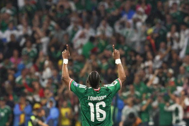Sport Themen der Woche KW27 FIFA World Cup, WM, Weltmeisterschaft, Fussball 2026 - Round of 32 - Mexico vs Ecuador Julian Quinones of Mexico celebrates scoring the 1-0 goal during the FIFA World Cup 2026 Round of 32 match Mexico against Ecuador in Mexico City, Mexico, 30 June 2026. Mexico City Mexico  Copyright: xALEXxCRUZx