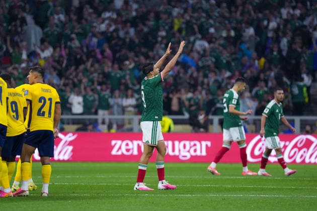 Mexico v Ecuador - FIFA World Cup, WM, Weltmeisterschaft, Fussball 2026 - Round of 32 MEXICO CITY, MEXICO - JUNE 30: Raul Jimenez (9) of Mexico celebrates after scoring a goal during the 2026 FIFA World Cup Round of 32 match between Mexico and Ecuador at Mexico Stadium (Estadio Azteca) in Mexico City, Mexico on June 30, 2026. Juancho Torres Anadolu Mexico City Mexico. Editorial use only. Please get in touch for any other usage.  Copyright: x2026xAnadoluxJuanchoxTorresx