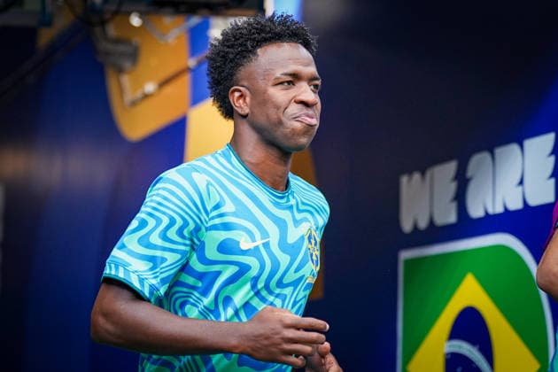 USA: Fußball FIFA World Cup, WM, Weltmeisterschaft, Fussball WM, Weltmeisterschaft, Fussball 2026 K.o.-Runde Round of 32 - Brasilien vs Japan, NRG Stadium Houston Stadium (Houston, Texas): Vinicius Junior Vinicius Junior Vini Jr. (Brasilien 7) *** USA Soccer FIFA World Cup, World Cup, 2026 World Cup Knockout Round, Round of 32, Brazil vs. Japan, NRG Stadium, Houston, Texas, Vinicius Junior, Vini Jr., Brazil 7 Copyright: xJOERANxSTEINSIEKx