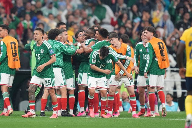 Mexico v Ecuador Round of 32 - FIFA World Cup, WM, Weltmeisterschaft, Fussball 2026 Players of Mexico national team, Nationalteam celebrating after scoring a goal during the FIFA Word Cup 2026 round of 32 match between Mexico and Ecuador at Mexico City Stadium. on June 30, 2026 in Mexico City, Mexico. (Photo by Ian Robles Eyepix Group) Copyright: xIanxRobles xEyepixxGroupx EL_30062026_189767JPEG