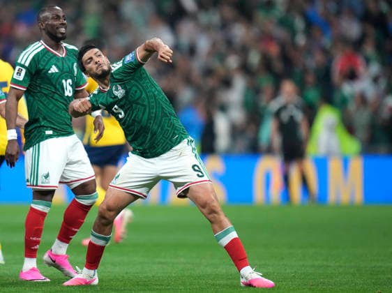 (260701) -- MEXICO CITY, July 1, 2026 -- Raul Jimenez (R) of Mexico celebrates after scoring during the round of 32 match between Mexico and Ecuador at the 2026 FIFA World Cup, WM, Weltmeisterschaft, Fussball at the Mexico City Stadium, Mexico, June 30, 2026. (Photo by Xinhua) (SP)MEXICO-MEXICO CITY-FOOTBALL-FIFA WORLD CUP-ROUND OF 32-MEX VS ECU MartinxZabala 