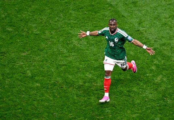 (260701) -- MEXICO CITY, July 1, 2026 -- Julian Quinones of Mexico celebrates scoring his team s first goal during the round of 32 match between Mexico and Ecuador at the 2026 FIFA World Cup, WM, Weltmeisterschaft, Fussball at the Mexico City Stadium, Mexico, June 30, 2026. ) (SP)MEXICO-MEXICO CITY-FOOTBALL-FIFA WORLD CUP-ROUND OF 32-MEX VS ECU LixMuzi 