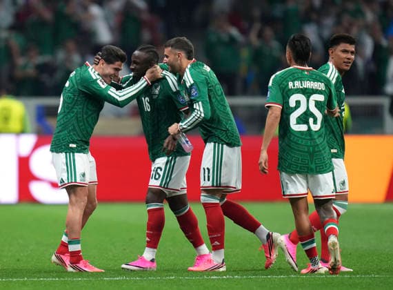(260701) -- MEXICO CITY, July 1, 2026 -- Julian Quinones (2nd L) of Mexico celebrates after scoring during the round of 32 match between Mexico and Ecuador at the 2026 FIFA World Cup, WM, Weltmeisterschaft, Fussball at the Mexico City Stadium, Mexico, June 30, 2026. (Photo by Xinhua) (SP)MEXICO-MEXICO CITY-FOOTBALL-FIFA WORLD CUP-ROUND OF 32-MEX VS ECU MartinxZabala 