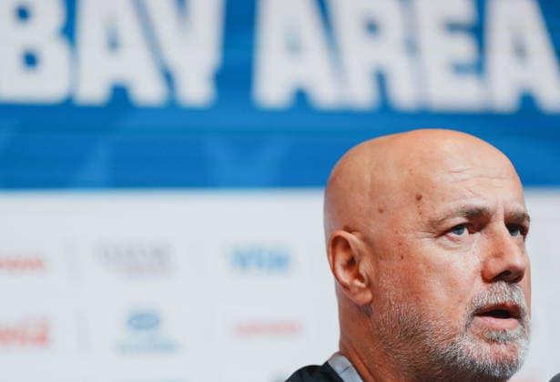 (260701) -- SAN FRANCISCO, July 1, 2026 -- Sergej Barbarez, head coach of Bosnia and Herzegovina, attends a press conference, PK, Pressekonferenz ahead of round of 32 match between the United States and Bosnia and Herzegovina at the 2026 FIFA World Cup, WM, Weltmeisterschaft, Fussball at San Francisco Bay Area Stadium in San Francisco, the United States, June 30, 2026. ) (SP)U.S.-SAN FRANCISCO-FOOTBALL-FIFA WORLD CUP-PRESS CONFERENCE-BIH XuxChang 