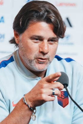 (260701) -- SAN FRANCISCO, July 1, 2026 -- Mauricio Pochettino, head coach of the United States, attends a press conference, PK, Pressekonferenz ahead of round of 32 match between the United States and Bosnia and Herzegovina at the 2026 FIFA World Cup, WM, Weltmeisterschaft, Fussball at San Francisco Bay Area Stadium in San Francisco, the United States, June 30, 2026. ) (SP)U.S.-SAN FRANCISCO-FOOTBALL-FIFA WORLD CUP-PRESS CONFERENCE-USA XuxChang 