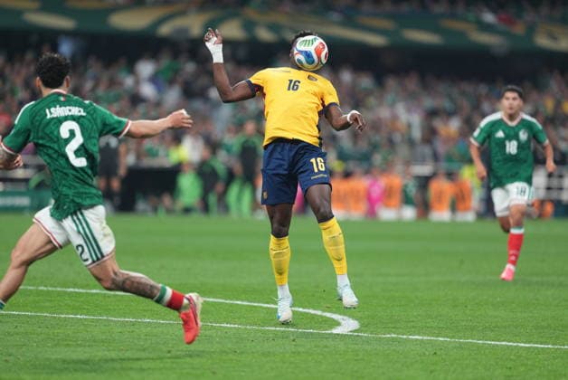 Mexico v Ecuador - FIFA World Cup, WM, Weltmeisterschaft, Fussball 2026 - Round of 32 MEXICO CITY, MEXICO - JUNE 30: Jordy Caicedo (16) of Ecuador in action during the 2026 FIFA World Cup Round of 32 match between Mexico and Ecuador at Mexico Stadium (Estadio Azteca) in Mexico City, Mexico on June 30, 2026. Juancho Torres Anadolu Mexico City Mexico. Editorial use only. Please get in touch for any other usage.  Copyright: x2026xAnadoluxJuanchoxTorresx