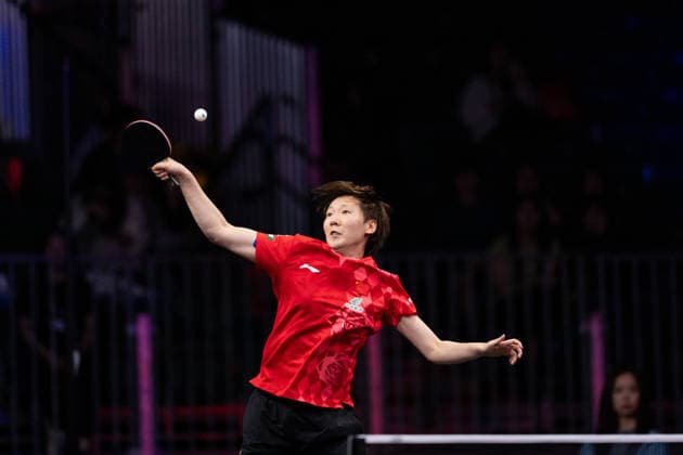 LOS ANGELES, CALIFORNIA - JUNE 30: Wang Manyu of China competes in the Women s Singles Round of 32 match against Hitomi Sato of Japan on day 5 of United States Smash 2026 at Ontario Convention Center on June 30, 2026 in Los Angeles, California.  Copyright: xVCGx 111651578032