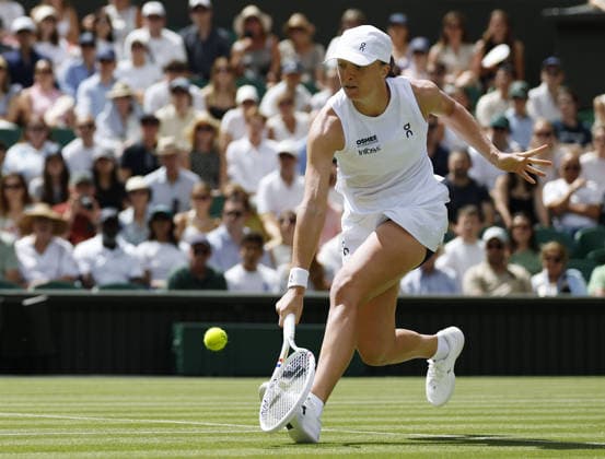 Tennis: Wimbledon championships Iga Swiatek of Poland plays against Taylor Townsend of the United States in the women s singles first round at the Wimbledon tennis tournament in London on June 30, 2026.  A14AA0005621048P