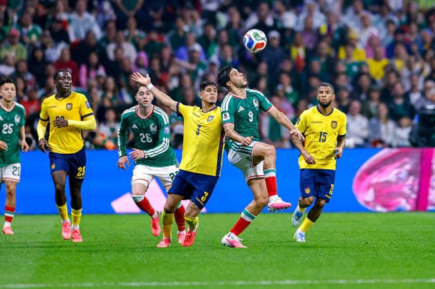 FIFA WORLD CUL 2026 MEXICO VS ECUADOR FIFA World Cup, WM, Weltmeisterschaft, Fussball 2026 MEXICO VS ECUADOR MEXICO VS ECUADOR 30062026 MEXICO CITY, MEXICO Action photo of Piero Hincapie (3) of Ecuador and Raul Jimenez (9) of Mexico, during game of the FIFA World Cup 2026, held at the Estadio Ciudad de Mexico of Mexico City. Foto de accion de Piero Hincapie (3) de Ecuador y Raul Jimenez (9) de Mexico, durante juego de la Copa del Mundo 2026 de la FIFA, celebrado en el Estadio Ciudad de Mexico de la Ciudad de Mexico. PHOTO BY IMAGENSHOP AGENCIA FOTOGRAFICA MEXICO CITY MEXICO CITY MEXICO *** FIFA WORLD CUP 2026 MEXICO VS. ECUADOR FIFA WORLD CUP 2026 MEXICO VS. ECUADOR MEXICO VS. ECUADOR 06 30 2026 MEXICO CITY, MEXICO Action photo of Piero Hincapie 3 of Ecuador and Raúl Jiménez 9 of Mexico, during a match of the 2026 FIFA World Cup, held at the Estadio Ciudad de México in Mexico City Action photo of Piero Hincapie 3 of Ecuador and Raúl Jiménez 9 of Mexico, during a match of the 2026 FIFA World Cup, held at the Estadio Ciudad de México in Mexico City PHOTO BY IMAGENSHOP PHOTO AGENCY MEXICO CITY MEXICO CITY MEXICO Copyright: xYOALIxMARTINEZx