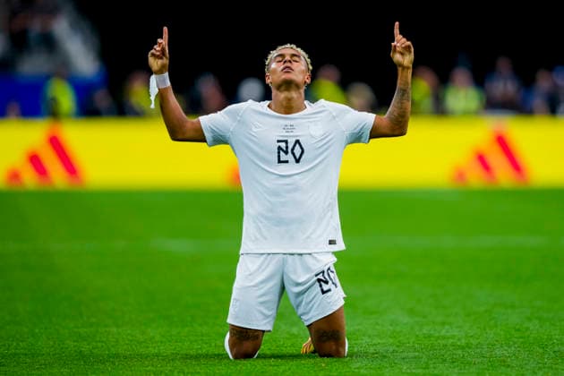 World Cup 2026: Ivory Coast - Norway Arlington, Texas , USA 20260630. Norway s Antonio Nusa celebrates after the 0-1 goal during the round of 16 match between Ivory Coast and Norway during the 2026 FIFA World Cup, WM, Weltmeisterschaft, Fussball at the Dallas Stadium. Photo: Fredrik Varfjell NTB Arlington, Texas United States EDITORIAL USE ONLY. RESTRICTED USE FOR BETTING COMPANIES Ref:_SPOhtdIO6S8TE0.jpg *** 2026 World Cup: Ivory Coast vs. Norway, Arlington, Texas, USA 20260630 Norway’s Antonio Nusa celebrates after scoring the 0–1 goal during the Round of 16 match between Ivory Coast and Norway at the 2026 FIFA World Cup at Dallas Stadium. Photo: Fredrik Varfjell, NTB. Arlington, Texas, United States. EDITORIAL USE ONLY. RESTRICTED USE FOR BETTING COMPANIES.  Copyright: xFredrikxVarfjellx xNTBx