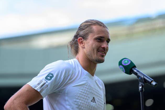 Day Two: The Championships - Wimbledon 2026 LONDON, ENGLAND JUNE 30 - Alexander Zverev of Germany giving post match interview after his Gentlemen s Single First Round at The Wimbledon Lawn Tennis Championship at Wimbledon on June 30, 2026 in London, England. (Photo by Keeran Marquis)  Copyright: xKeeranxMarquis Fotoarena SPPx Sportspressphoto_SPR181673