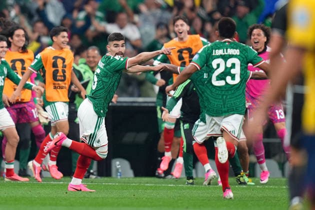 Mexico v Ecuador Round of 32 - FIFA World Cup, WM, Weltmeisterschaft, Fussball 2026 Players of Mexico national team, Nationalteam celebrating after scoring a goal during the FIFA Word Cup 2026 round of 32 match between Mexico and Ecuador at Mexico City Stadium. on June 30, 2026 in Mexico City, Mexico. Mexico City CDMX Mexico Copyright: xIanxRoblesx