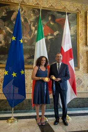 Conferimento dell™Ambrogino d™oro alla campionessa di sci Federica Brignone Nella foto da sinistra verso destra Federica Brignone, Beppe Sala Sindaco di Milano Milano - Italia - Cronaca MercoledÃ¬, 01 Luglio, 2026 (Foto di Marco Ottico Lapresse) Awarding of the Ambrogino d™oro to the ski champion of Milanese origin Federica Brignone Milan - Italy - News Wednesday, 01 July, 2026  Copyright: xMarcoxOttico LaPressex
