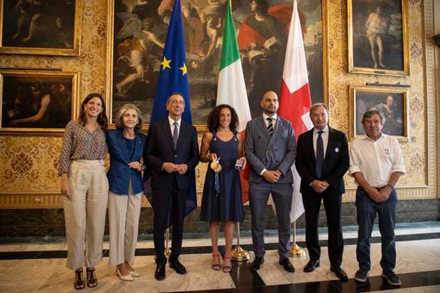 Conferimento dell™Ambrogino d™oro alla campionessa di sci Federica Brignone Nella foto da sinistra verso destra Alessia Cappello, Claudia Giordani, Beppe Sala, Federica Brignone, Marco Riva, Flavio Roda, Franco Zecchini Milano - Italia - Cronaca MercoledÃ¬, 01 Luglio, 2026 (Foto di Marco Ottico Lapresse) Awarding of the Ambrogino d™oro to the ski champion of Milanese origin Federica Brignone Milan - Italy - News Wednesday, 01 July, 2026  Copyright: xMarcoxOttico LaPressex