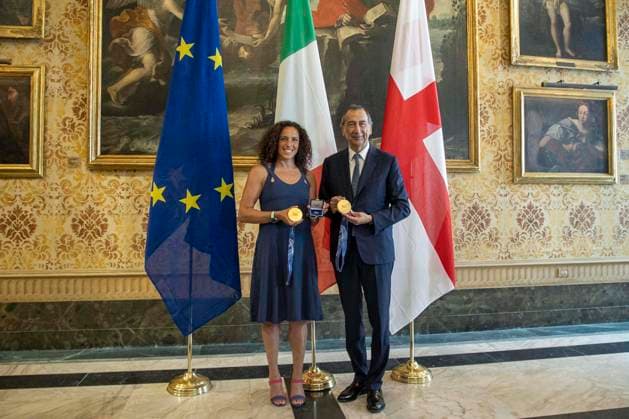 Conferimento dell™Ambrogino d™oro alla campionessa di sci Federica Brignone Nella foto da sinistra verso destra Federica Brignone, Beppe Sala Sindaco di Milano Milano - Italia - Cronaca MercoledÃ¬, 01 Luglio, 2026 (Foto di Marco Ottico Lapresse) Awarding of the Ambrogino d™oro to the ski champion of Milanese origin Federica Brignone Milan - Italy - News Wednesday, 01 July, 2026  Copyright: xMarcoxOttico LaPressex