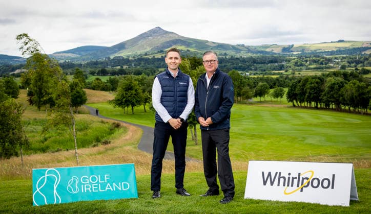 REPRO FREE *PRESS RELEASE NO REPRODUCTION FEE* EDITORIAL USE ONLY Golf Ireland Announce New Three-Year Partnership With Whirlpool, Dun Laoghaire Golf Club, Dublin 1 7 2026 Golf Ireland CEO Mark Kennelly and Beko Ireland Marketing Manager Shane O Connor were in Dun Laoghaire today, as Golf Ireland announced a new three-year partnership with leading household appliance brand Whirlpool which will see significant support for its championships and wider programmes. Whirlpool will become an official partner of Golf Ireland and its official appliance partner, with naming rights secured across established events and initiatives within the calendar. The partnership was launched during the opening round of the Whirlpool Irish Senior Women s Open Championship & Irish Senior Men s Amateur Close Championship. Mark Kennelly and Shane O Connor 1 7 2026  Copyright: xx AC016866 copy
