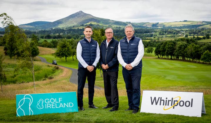 REPRO FREE *PRESS RELEASE NO REPRODUCTION FEE* EDITORIAL USE ONLY Golf Ireland Announce New Three-Year Partnership With Whirlpool, Dun Laoghaire Golf Club, Dublin 1 7 2026 Golf Ireland CEO Mark Kennelly with Beko Ireland Marketing Manager Shane O Connor and Whirlpool National Sales Manager Paul Walsh in Dun Laoghaire today, as Golf Ireland announced a new three-year partnership with leading household appliance brand Whirlpool which will see significant support for its championships and wider programmes. Whirlpool will become an official partner of Golf Ireland and its official appliance partner, with naming rights secured across established events and initiatives within the calendar. The partnership was launched during the opening round of the Whirlpool Irish Senior Women s Open Championship & Irish Senior Men s Amateur Close Championship. Shane O Connor, Mark Kennelly and Paul Walsh 1 7 2026  Copyright: xx AC016875 copy