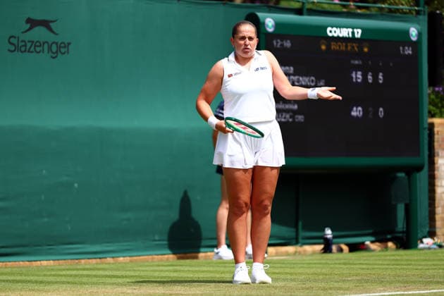 Jelena Ostapenko during her second round match Wimbledon Tennis Championships, Day 3, The All England Lawn Tennis and Croquet Club, London, UK - 01 Jul 2026London The All England Lawn Tennis and United Kingdom  Copyright: xJamesxMarsh Shutterstockx 16970329au
