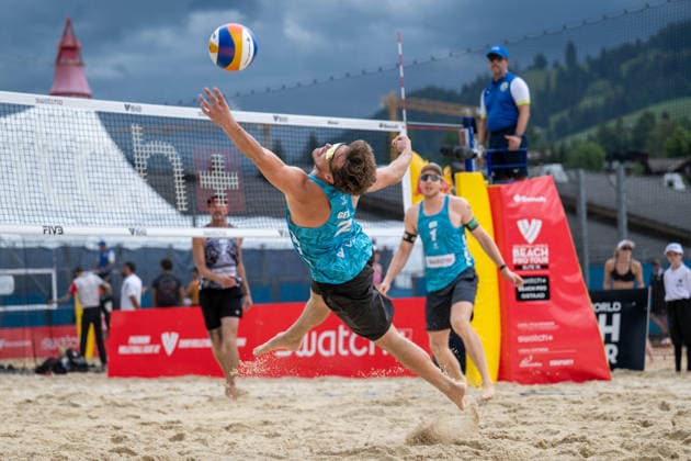 Sport Bilder des Tages GSTAAD, SWITZERLAND - JULY 1: Lui Wüst (Player No. 2, GER) during the Beach Pro Tour - Elite 16 at Gstaad on July 1, 2026 in Gstaad, Switzerland. Switzerland Copyright: xPeterxWeberx
