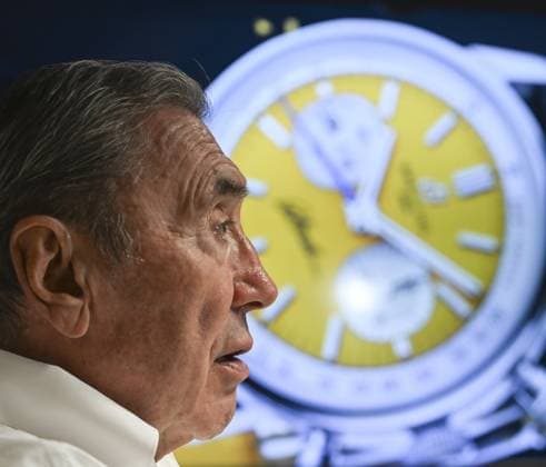 New Top Time Eddy Merckx From Breitling BRUSSELS, BELGIUM - JUNE 30 Exclusive launch of the new Top Time Eddy Merckx from watch brand Breitling. Today, Breitling pays tribute to the Belgian cycling legend with a watch inspired by an era when the chronograph accompanied not only pilots and adventurers, but also champions on the road. on June 30, 2026 in Brussels, Belgium, 30 06 2026 Brussels Belgium  Copyright: xBertxVanxDenxBrouckex