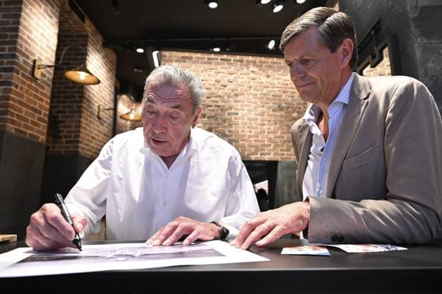 New Top Time Eddy Merckx From Breitling BRUSSELS, BELGIUM - JUNE 30 Exclusive launch of the new Top Time Eddy Merckx from watch brand Breitling. Today, Breitling pays tribute to the Belgian cycling legend with a watch inspired by an era when the chronograph accompanied not only pilots and adventurers, but also champions on the road. on June 30, 2026 in Brussels, Belgium, 30 06 2026 Brussels Belgium  Copyright: xBertxVanxDenxBrouckex