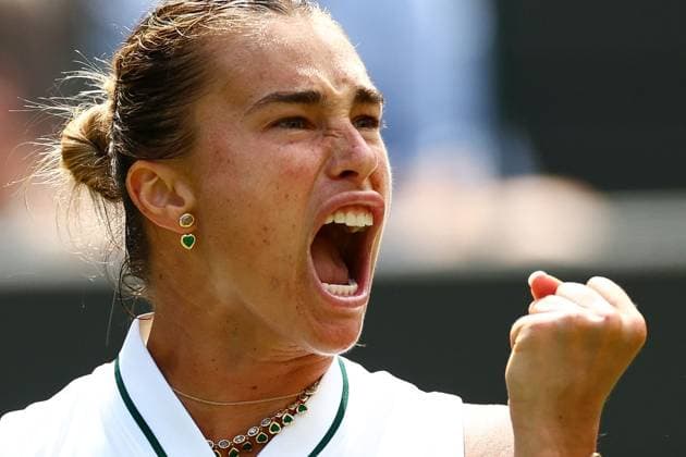 Aryna Sabalenka reacts during her second round match Wimbledon Tennis Championships, Day 3, The All England Lawn Tennis and Croquet Club, London, UK - 01 Jul 2026London The All England Lawn Tennis and United Kingdom  Copyright: xJamesxMarsh Shutterstockx 16970329bu