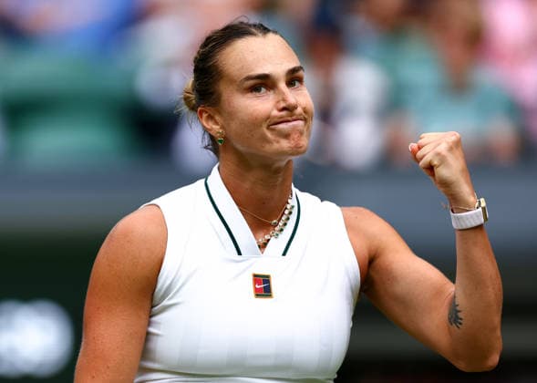 Aryna Sabalenka celebrates victory in her second round match Wimbledon Tennis Championships, Day 3, The All England Lawn Tennis and Croquet Club, London, UK - 01 Jul 2026London The All England Lawn Tennis and United Kingdom  Copyright: xJamesxMarsh Shutterstockx 16970329cw