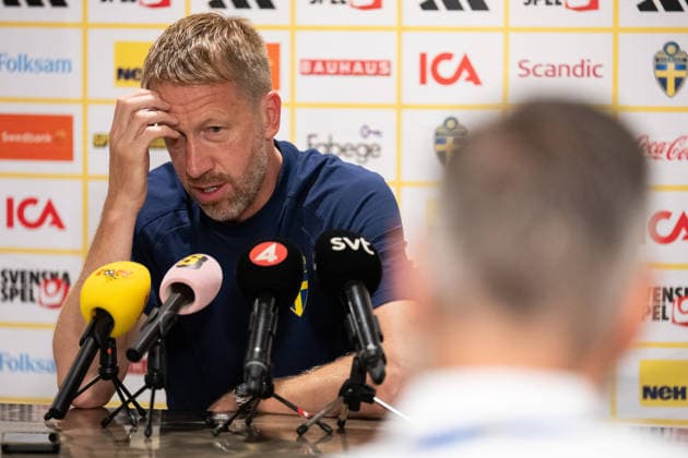 260701 Head coach Graham Potter of the Swedish men s national football team at a press conference, PK, Pressekonferenz during day 21 of the FIFA World Cup, WM, Weltmeisterschaft, Fussball 2026 on July 1, 2026 in Parsippany. Photo: Petter Arvidson BILDBYRAN kod PA PA1271 fotboll football soccer fotball vm fotbolls-vm fotball-vm fotbolls-vm 2026 fifa world cup 2026 presskonferens press conference sverige sweden sverige a day 21 bbeng *** July 1, 2026: Head coach Graham Potter of the Swedish men’s national soccer team at a press conference on Day 21 of the 2026 FIFA World Cup, 2026 in Parsippany. Photo by Petter Arvidson, BILDBYRAN. Code: PA PA1271. soccer, football, fotball, World Cup, FIFA World Cup 2026, press conference, Sweden,Sweden on day 21 bbeng  Copyright: PETTERxARVIDSON BB260701PA006