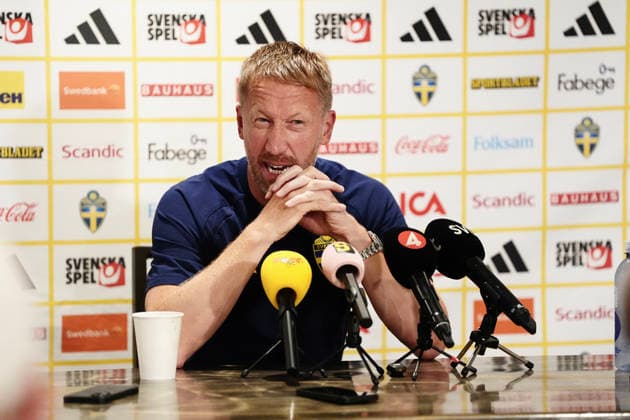 NEW YORK, USA 20260701 Sweden s national team, Nationalteam captain Graham Potter during a press conference, PK, Pressekonferenz the day after the loss in the round of 16 against during the World Cup. ***The image is included in the SPORTS PACKAGE. For others PAYMENT IMAGE*** NEW JERSEY USA x9200x *** NEW YORK, USA 20260701 Sweden s national team captain Graham Potter during a press conference the day after the loss in the round of 16 at the World Cup ***This image is included in the SPORTS PACKAGE. For other images, please contact us for pricing.*** NEW JERSEY, USA x9200x  Copyright: xBjörnxLarssonxRosvall TTx WORLD CUP 2026 PRESS CONFERENCE