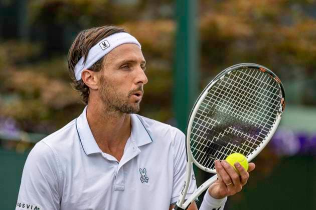 RECORD DATE NOT STATED 1st July 2026; All England Lawn Tennis and Croquet Club, London, England; Wimbledon Tennis Tournament, Day Three; Arthur Rinderknech (FRA) serves in his second round match against Martin Damm (USA) GodfreyxPitt