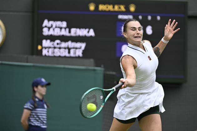 Tennis - Wimbledon 2026 - ITF - The Championships - 01 06 2026 - Tennis - Wimbledon 2026 - ITF - The Championships - 01 06 2026 - Aryna Sabalenka - Bielorussie et son collier London  Copyright: xChryslenexCaillaud Psnewzx