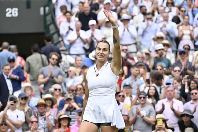 Tennis - Wimbledon 2026 - ITF - The Championships - 01 06 2026 - Tennis - Wimbledon 2026 - ITF - The Championships - 01 06 2026 - Aryna Sabalenka - Bielorussie et son collier London  Copyright: xChryslenexCaillaud Psnewzx