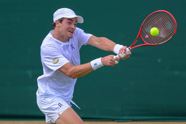 Day Three: The Championships - Wimbledon 2026 LONDON, ENGLAND JULY 01 - Joao Fonseca of Brazil during Gentlemen s Single Second Round at The Wimbledon Lawn Tennis Championship at Wimbledon on July 01, 2026 in London, England. (Photo by Keeran Marquis)  Copyright: xKeeranxMarquis Fotoarena SPPx Sportspressphoto_SPR181747