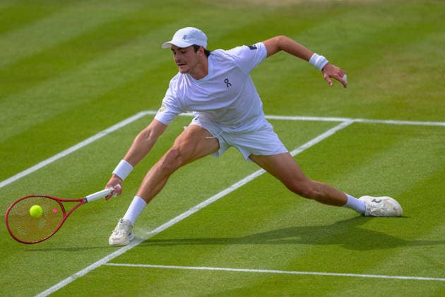Day Three: The Championships - Wimbledon 2026 LONDON, ENGLAND JULY 01 - Joao Fonseca of Brazil during Gentlemen s Single Second Round at The Wimbledon Lawn Tennis Championship at Wimbledon on July 01, 2026 in London, England. (Photo by Keeran Marquis)  Copyright: xKeeranxMarquis Fotoarena SPPx Sportspressphoto_SPR181748