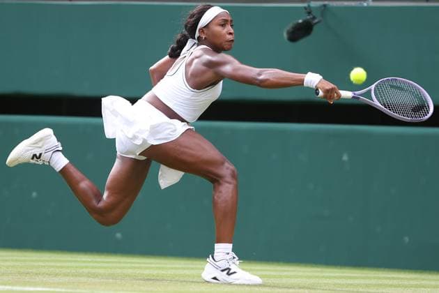The Championships Wimbledon 2026- DAY 3- 01 07 2026 Great Britain, London, All England Lawn Tennis Club, The Championships Wimbledon 2026 - DAY 3- 01 07 2026 American player Coco Gauff USA) pictured during her second round against Argentin player Solana Sierra (ARG) in London , All England Lawn Tennis Club at The Championships Wimbledon 2026 LONDON GREAT BRITAIN  Copyright: xMélaniexJeusettex