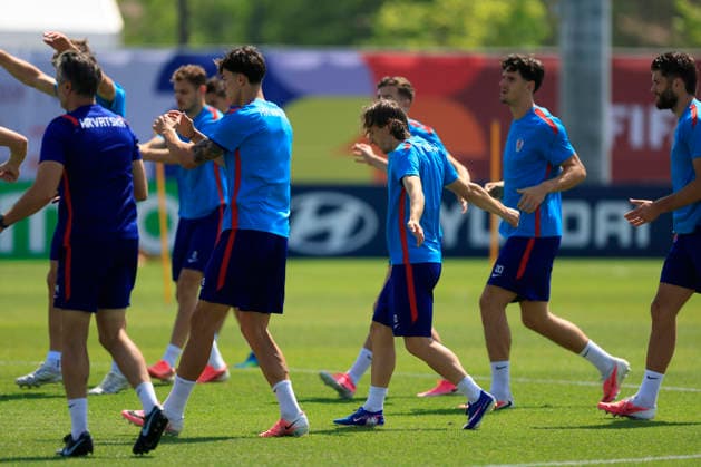 Croatian players during a training session for the Croatian national team, Nationalteam at Centennial Park in Toronto, Canada, 1 July 2026. Croatia national team training session !ACHTUNG: NUR REDAKTIONELLE NUTZUNG!  Copyright: xBienvenidoxVelascox GRAF9340 20260701-55020768268_1