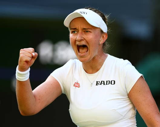 Barbora Krejcikova celebrates during her second round match Wimbledon Tennis Championships, Day 3, The All England Lawn Tennis and Croquet Club, London, UK - 01 Jul 2026London The All England Lawn Tennis and United Kingdom  Copyright: xJamesxMarsh Shutterstockx 16970329ez