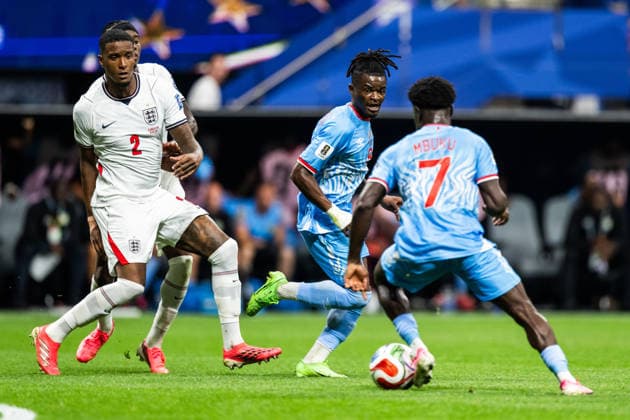 260701 Ezri Konsa of England as well as Brian Cipenga and Nathanael Mbuku of Congo DR during the FIFA World Cup, WM, Weltmeisterschaft, Fussball 2026 round of 32 football match between England and Congo DR on July 1, 2026 in Atlanta. Photo: Jon Olav Nesvold BILDBYRAN COP 217 JE0138 fotboll football soccer fotball vm fotbolls-vm fotball-vm fotbolls-vm 2026 fifa world cup 2026 sextondelsfinal round of 32 21 bbeng *** July 1, 2026: Ezri Konsa of England, along with Brian Cipenga and Nathanael Mbuku of the Democratic Republic of the Congo, during the 2026 FIFA World Cup Round of 32 soccer match between England and the Democratic Republic of the Congo on July 1, 2026 in Atlanta. Photo by Jon Olav Nesvold, BILDBYRAN COP 217 JE0138 soccer football fotball World Cup soccer World Cup 2026 FIFA World Cup 2026 round of 32 21 bbeng  Copyright: JONxOLAVxNESVOLD BB260701JE060