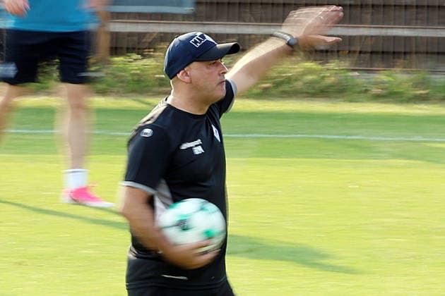 01.07.2026, xrekx, Fussball 3.Liga, SV Waldhof Mannheim - Trainingsauftakt Saison 2026 27 v.l. Rui Mota Trainer (SV Waldhof Mannheim) (DFL DFB REGULATIONS PROHIBIT ANY USE OF PHOTOGRAPHS as IMAGE SEQUENCES and or QUASI-VIDEO) Mannheim *** July 1, 2026, xrekx, Soccer 3rd Division, SV Waldhof Mannheim Starts Training for the 2026–27 Season; from left: Rui Mota, Coach of SV Waldhof Mannheim. DFL and DFB regulations prohibit any use of photographs as image sequences and or quasi-video. Mannheim