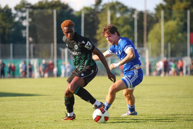 01.07.2026, xtgx, Fussball Testspiel, TSV Pattensen - Hannover 96 emspor, v.l. William Kokolo (Hannover, 19) (DFL DFB REGULATIONS PROHIBIT ANY USE OF PHOTOGRAPHS as IMAGE SEQUENCES and or QUASI-VIDEO) Pattensen *** July 1, 2026, xtgx, soccer exhibition match, TSV Pattensen vs. Hannover 96, from left: William Kokolo (Hannover), 19. DFL and DFB regulations prohibit any use of photographs as image sequences and or quasi-video. Pattensen