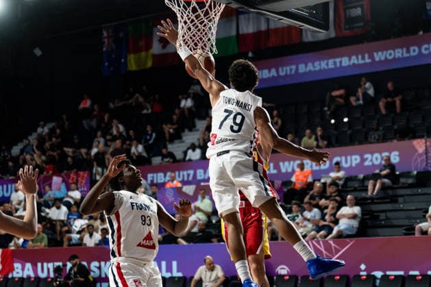 France v China - Round of 16 - FIBA U17, U 17 Basketball World Cup 2026 Aaron Towo-Nansi of France competes during the FIBA U17 Basketball World Cup Round of 16 game between France and China at BDC Main Venue in Istanbul, Turkey, on July 1, 2026. Istanbul Istanbul Turkey  Copyright: xYagizxGurtugx originalFilename:gurtug-francevc260701_npWM5.jpg